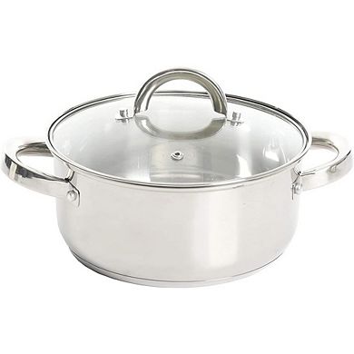 Stainless Steel Dutch Oven with Steamer Basket for Slow Cooking & Steaming