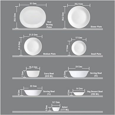 Vitrelle Glass Soup & Cereal Bowls Set of 6, 18 oz, Chip-Resistant & Lightweight
