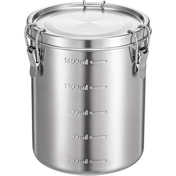Stainless Steel Airtight Coffee Canister for Ground Coffee and Beans