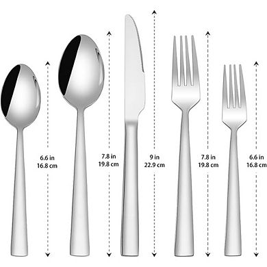 Stainless Steel Flatware Set for 2, 10-Piece Mirror Polished, Dishwasher Safe