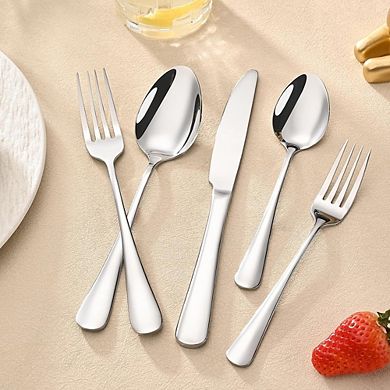 Stainless Steel Flatware Set for 2, 10-Piece Mirror Polished, Dishwasher Safe
