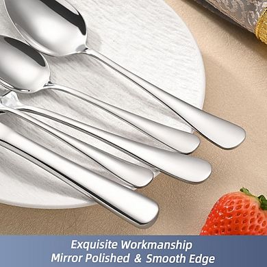 Stainless Steel Flatware Set for 2, 10-Piece Mirror Polished, Dishwasher Safe