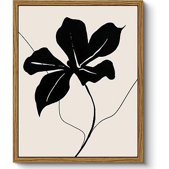 Vintage Abstract Floral Wall Art Framed Minimalist Canvas Print Decor