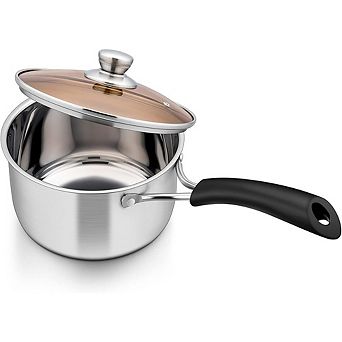 Stainless Steel Saucepan with Lid, Rust-Resistant, Durable