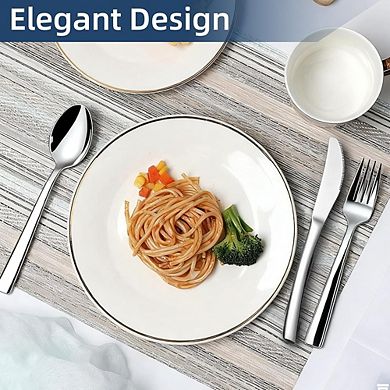 Stainless Steel Flatware Set for 2, 6-Piece Dishwasher Safe Cutlery