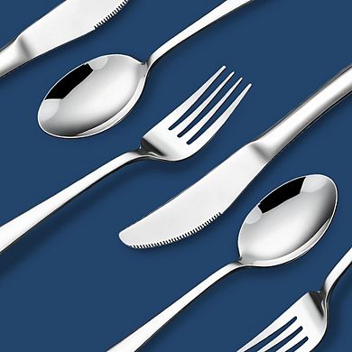 Stainless Steel Flatware Set for 2, 6-Piece Dishwasher Safe Cutlery