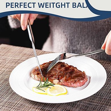 Stainless Steel Flatware Set for 2, 6-Piece Dishwasher Safe Cutlery