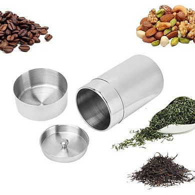 Stainless Steel Airtight Tea Canister, Kitchen Storage for Coffee and Spices