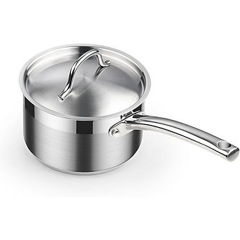 Stainless Steel Saucepan with Lid, Oven Safe, All-Stovetop Compatible