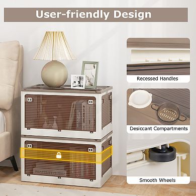 Stackable Storage Bins With Lids 3 Pack 18 Gallon Collapsible Organizer