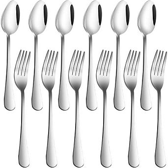 Stainless Steel Dinner Forks and Spoons Set, Heavy-Duty, Durable