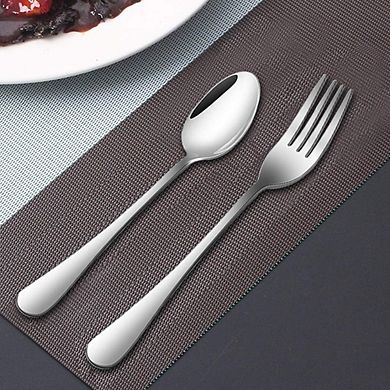 Stainless Steel Dinner Forks and Spoons Set, Heavy-Duty, Durable