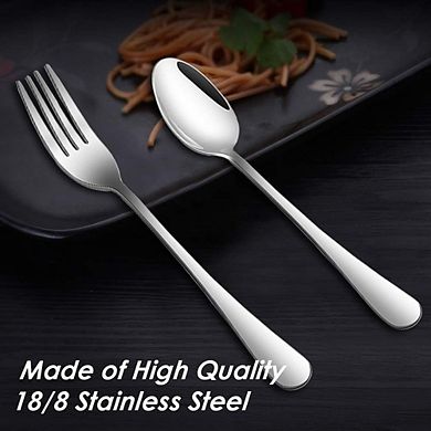Stainless Steel Dinner Forks and Spoons Set, Heavy-Duty, Durable