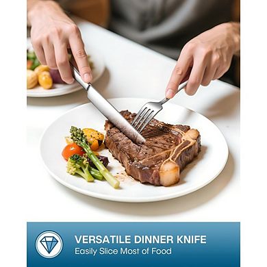 Stainless Steel Flatware Set for 4, Mirror Polished, Dishwasher Safe