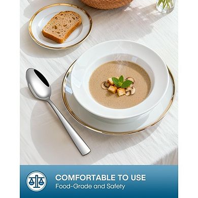 Stainless Steel Flatware Set for 4, Mirror Polished, Dishwasher Safe