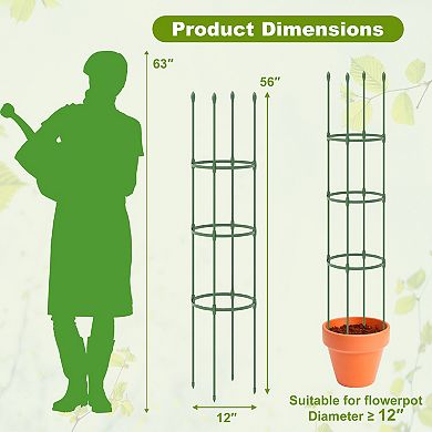 SKONYON 2-Pack Garden Trellis Tomato Cage with Adjustable Height