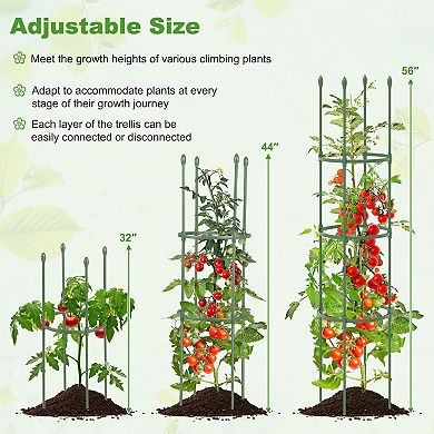 SKONYON 2-Pack Garden Trellis Tomato Cage with Adjustable Height
