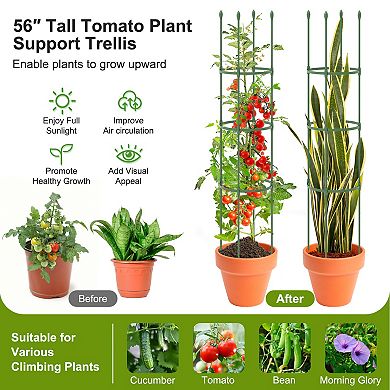 SKONYON 2-Pack Garden Trellis Tomato Cage with Adjustable Height