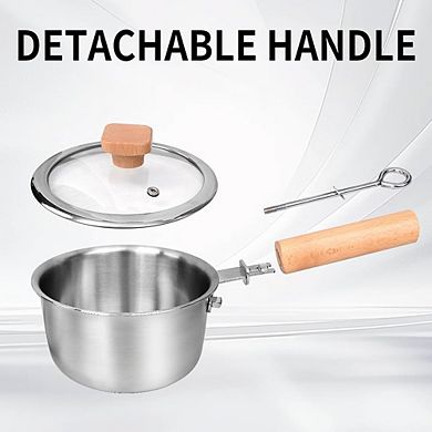 Stainless Steel Saucepan with Glass Lid, Non-Toxic, Induction Safe