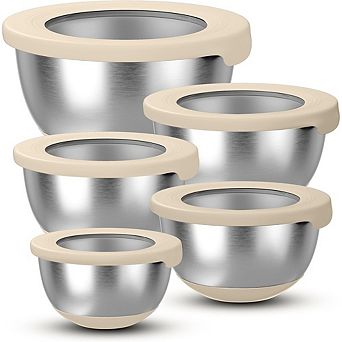 Stainless Steel Mixing Bowl Set, Nesting, Non-Slip, Dishwasher Safe