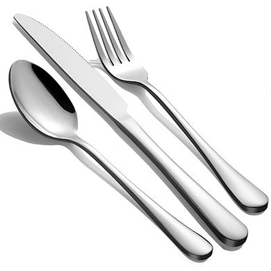 Stainless Steel Flatware Set for 4, 12-Piece Mirror Polished, Dishwasher Safe