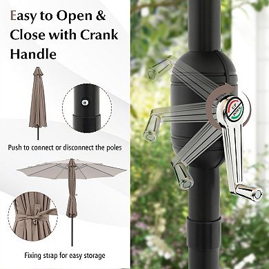 10 Ft Patio Umbrella With Tilt and Crank Outdoor Sun Shade
