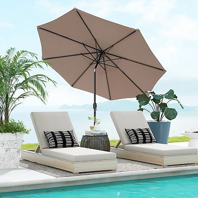 10 Ft Patio Umbrella With Tilt and Crank Outdoor Sun Shade
