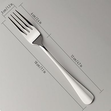 Stainless Steel Dessert Fork and Spoon Set, Mirror Finish, Dishwasher Safe