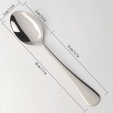 Stainless Steel Dessert Fork and Spoon Set, Mirror Finish, Dishwasher Safe