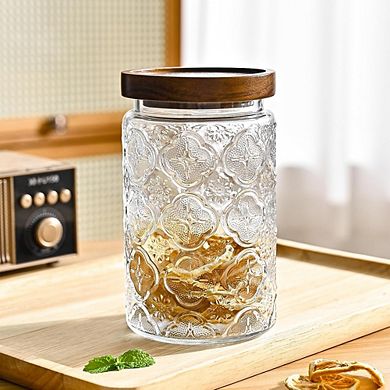 Vintage Glass Storage Jars with Airtight Lids, Kitchen Canister Set
