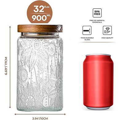 Vintage Glass Storage Jars with Airtight Lids, Kitchen Canister Set