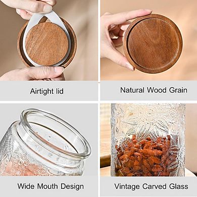 Vintage Glass Storage Jars with Airtight Lids, Kitchen Canister Set