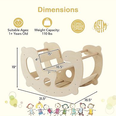 2 In 1 Montessori Climbing Arch Rocker Toy For Toddlers