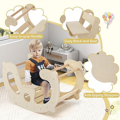 2 In 1 Montessori Climbing Arch Rocker Toy For Toddlers