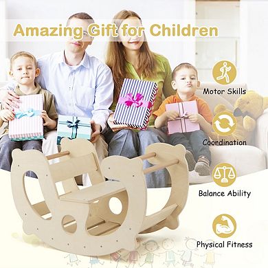 2 In 1 Montessori Climbing Arch Rocker Toy For Toddlers