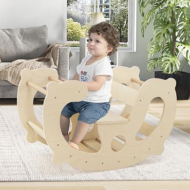 2 In 1 Montessori Climbing Arch Rocker Toy For Toddlers