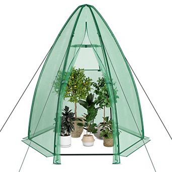 SKONYON Portable Mini Greenhouse with All-Weather PE Cover, 5.5 x 5.5 x 6 Feet