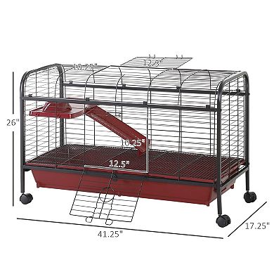 IFMALL Multi-Level Small Animal Habitat with Ramp and Platform for Rabbits and Ferrets