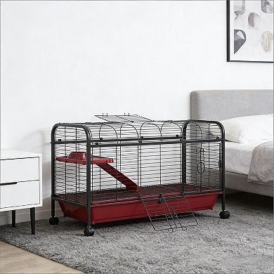 IFMALL Multi-Level Small Animal Habitat with Ramp and Platform for Rabbits and Ferrets