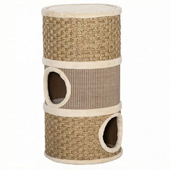 IFMALL Multi-Level Cat Hideaway with Scratching Pads and Cozy Plush Condo