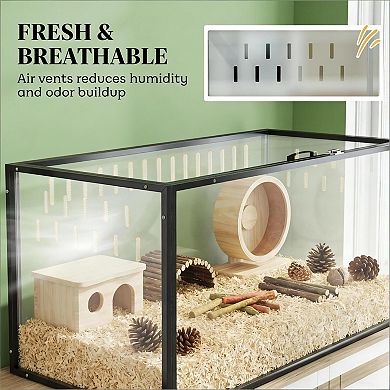 IFMALL Spacious Acrylic Small Animal Habitat Cage for Hamsters and Guinea Pigs
