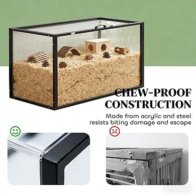 IFMALL Spacious Acrylic Small Animal Habitat Cage for Hamsters and Guinea Pigs