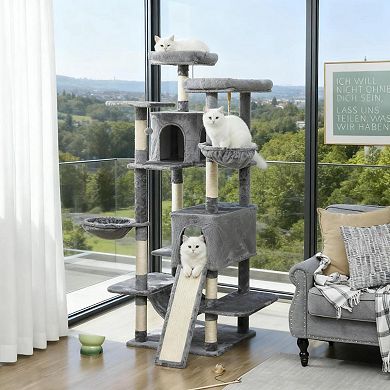 IFMALL Multi-Level Cat Tree Tower with Condos Hammocks Perches Playground