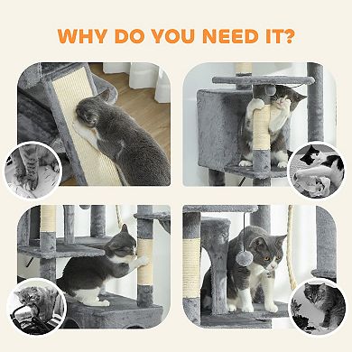 IFMALL Multi-Level Cat Tree Tower with Condos Hammocks Perches Playground