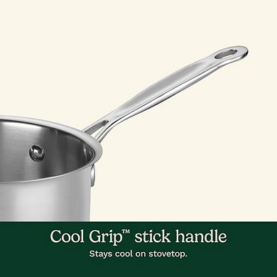 Stainless Steel Saucepan with Lid, Dishwasher Safe, Cool Grip Handles