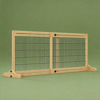 IFMALL Adjustable Freestanding Pet Barrier Gate for Home Safety and Pet Containment