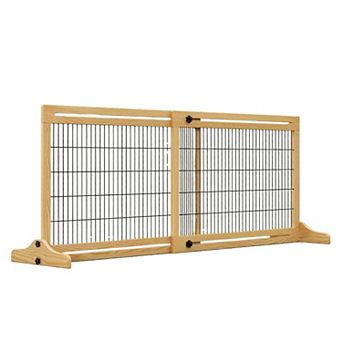 IFMALL Adjustable Freestanding Pet Barrier Gate for Home Safety and Pet Containment
