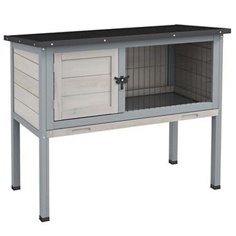 IFMALL Elevated Small Animal Hutch with Removable Tray and Weatherproof Roof