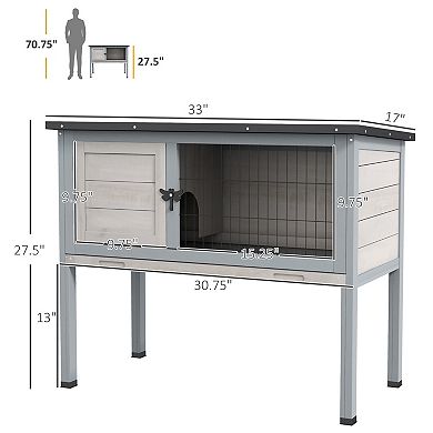 IFMALL Elevated Small Animal Hutch with Removable Tray and Weatherproof Roof