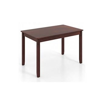 48 Inch Dining Table for 4 with Wood Veneer Top and Rubber Wood Legs